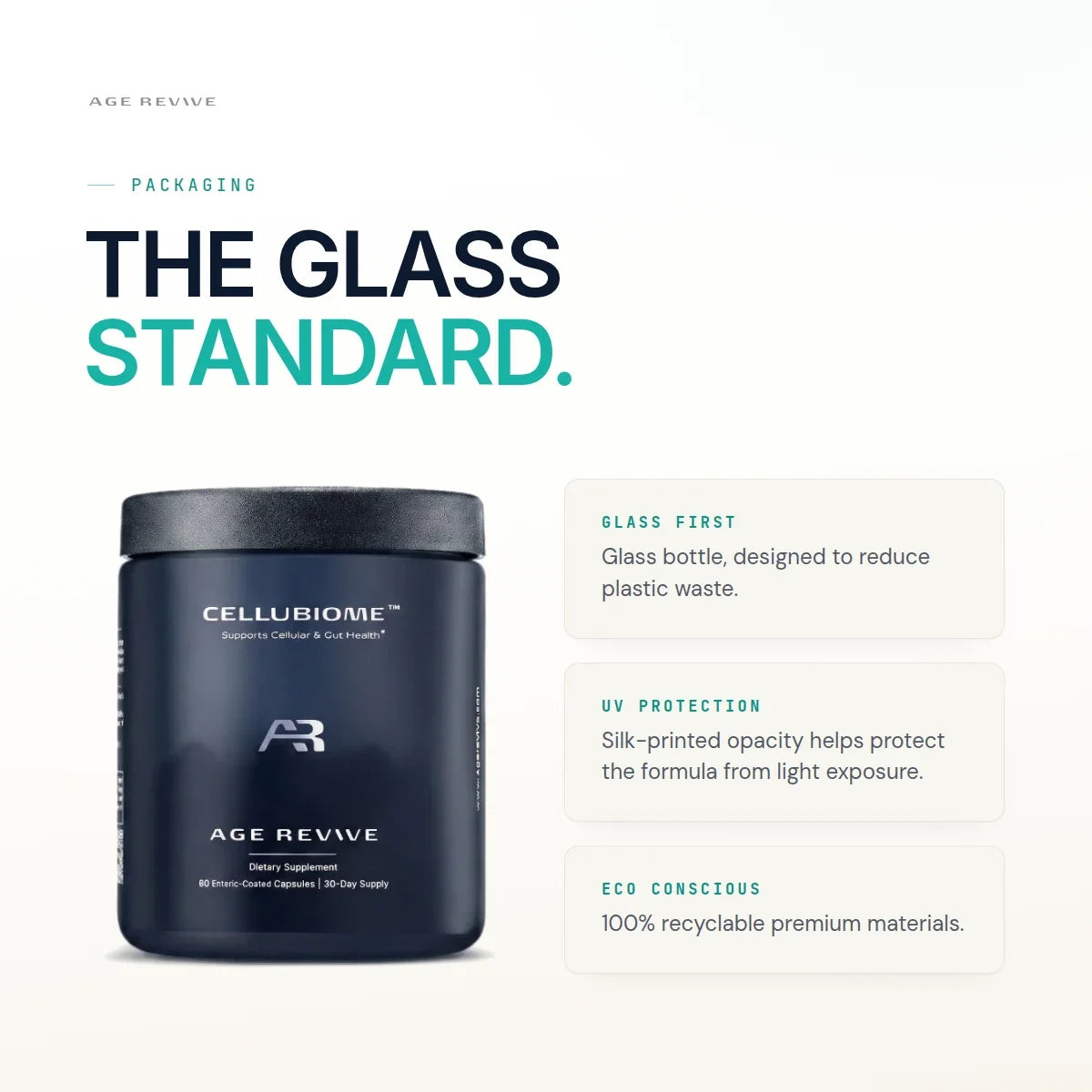 CELLUBIOME glass packaging details