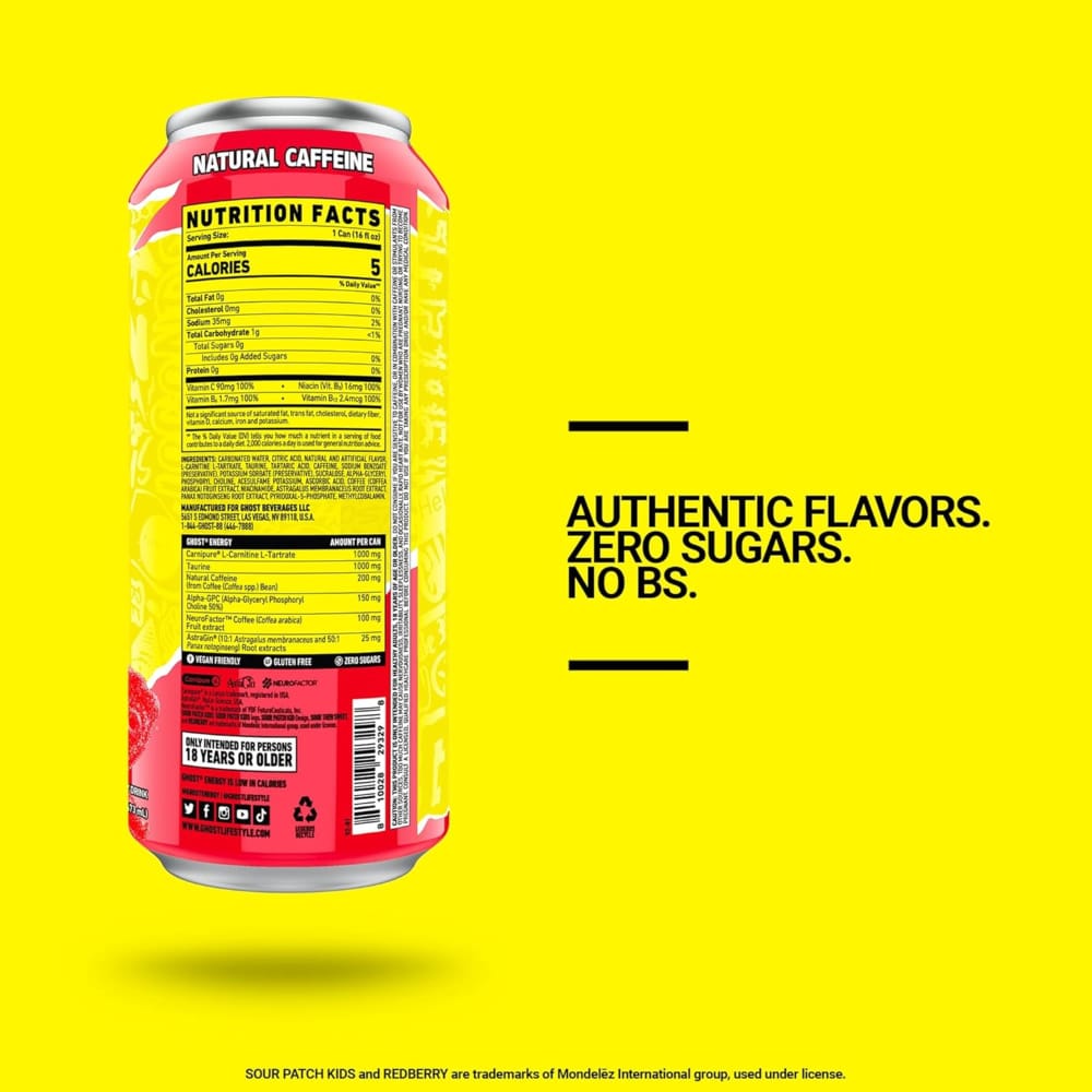 GHOST ENERGY — Redberry Sour Batch facts