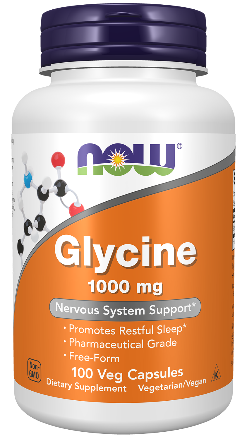 NOW Foods Glycine 1000mg 100vcaps — Glycine 1000mg 100vcaps hero