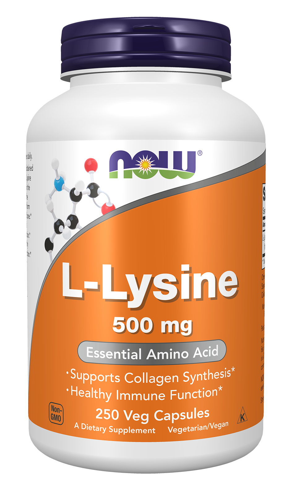 NOW Foods L Lysine 500mg 250caps — L Lysine 500mg 250caps hero