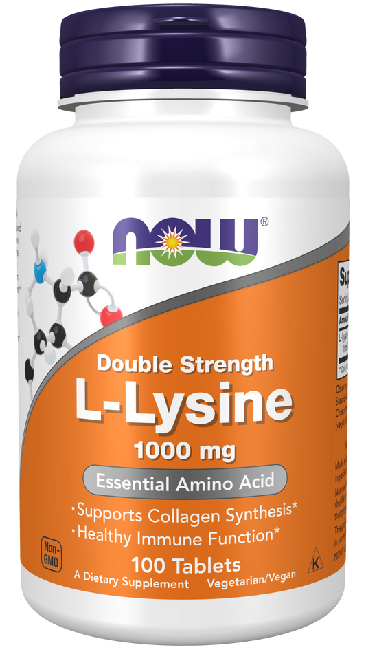NOW Foods L-Lysine 1000mg 100tabs — L-Lysine 1000mg 100tabs hero
