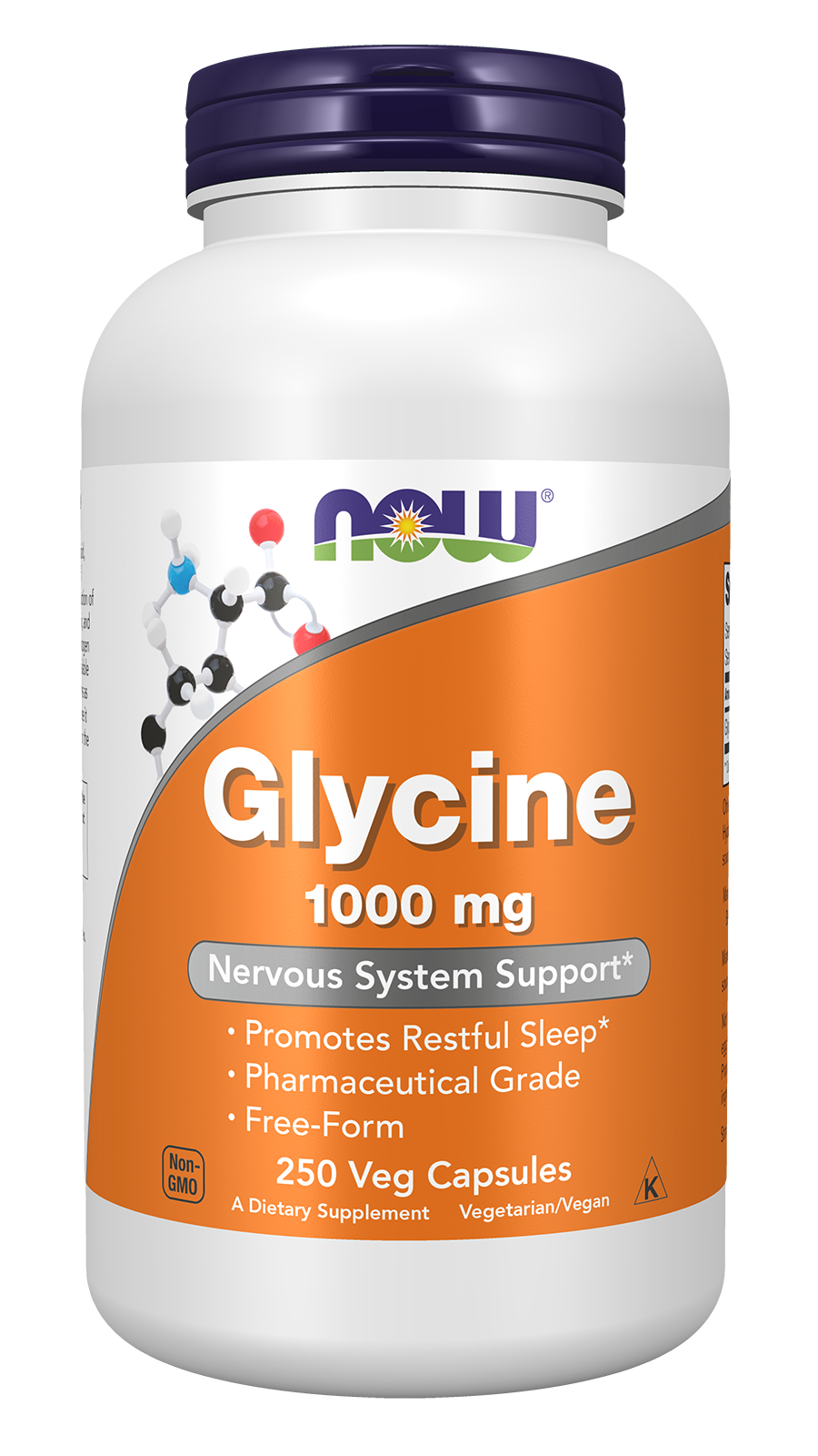 NOW Foods Glycine 1000mg 250 vcaps — Glycine 1000mg 250 vcaps hero