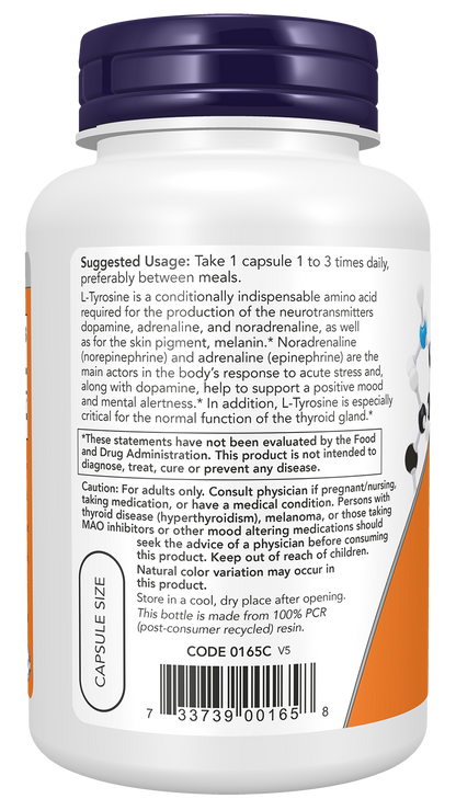 NOW Foods Tyrosine 750mg 90caps — Tyrosine 750mg 90caps support