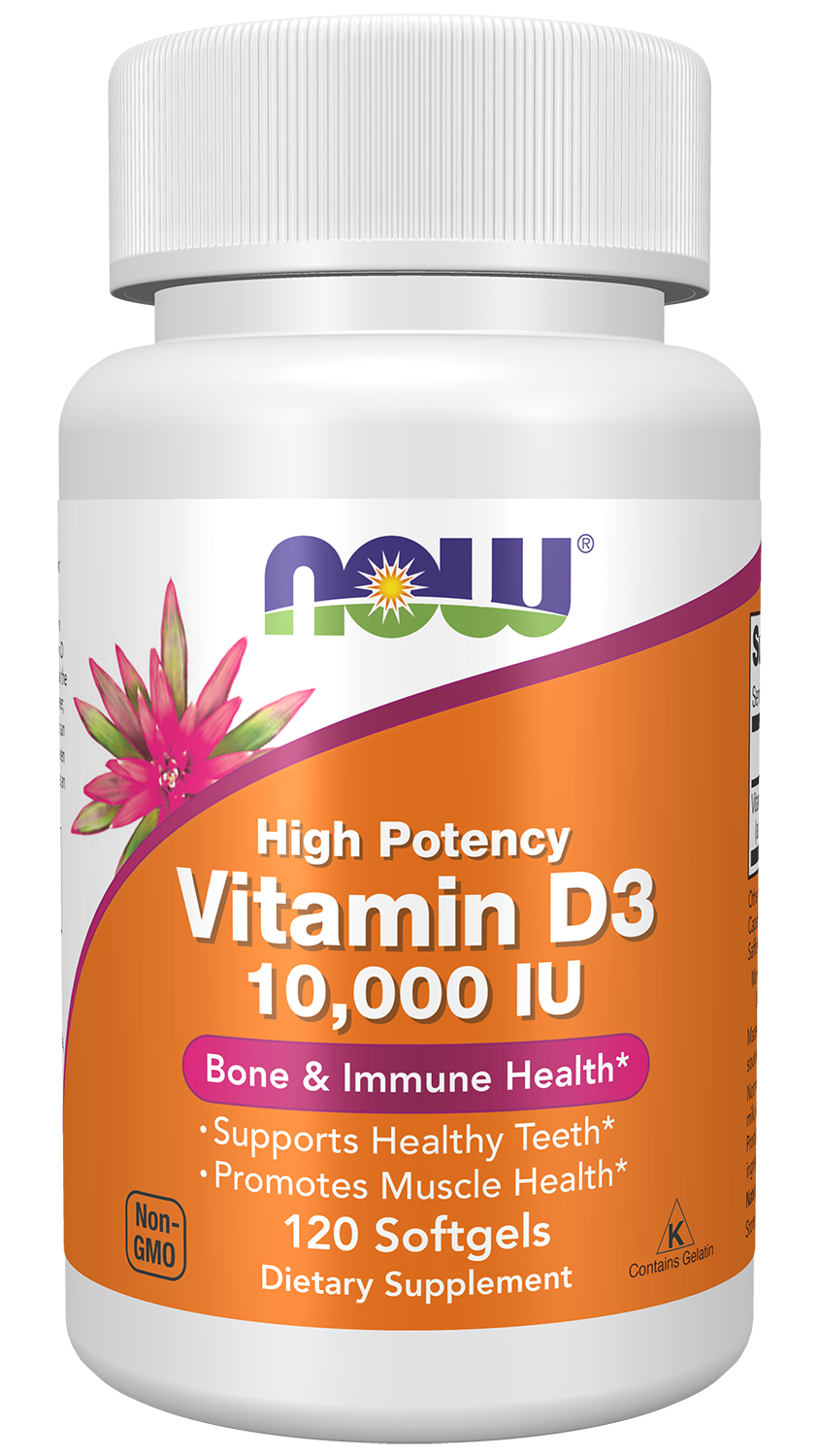 NOW Foods Vitamin D — 120gels 10000 IU hero