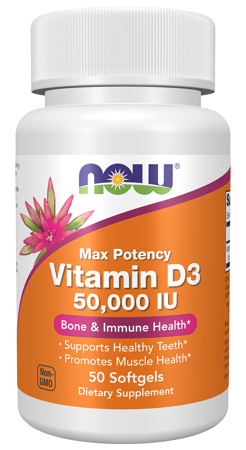 NOW Foods Vitamin D — 50gels 50000 IU hero