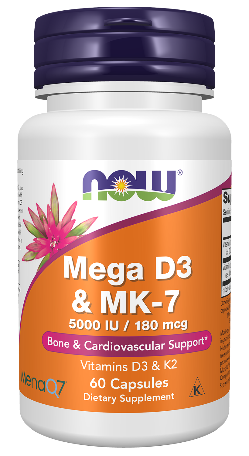 NOW Foods Mega D3 and MK-7 60 vcaps — Mega D3 and MK-7 60 vcaps hero