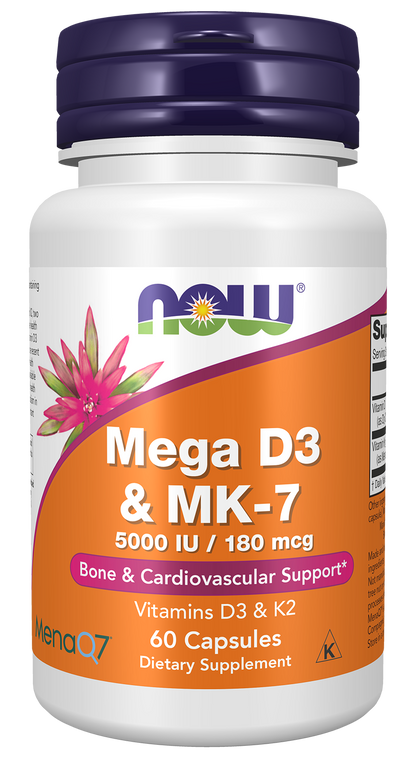 NOW Foods Mega D3 and MK-7 60 vcaps — Mega D3 and MK-7 60 vcaps hero