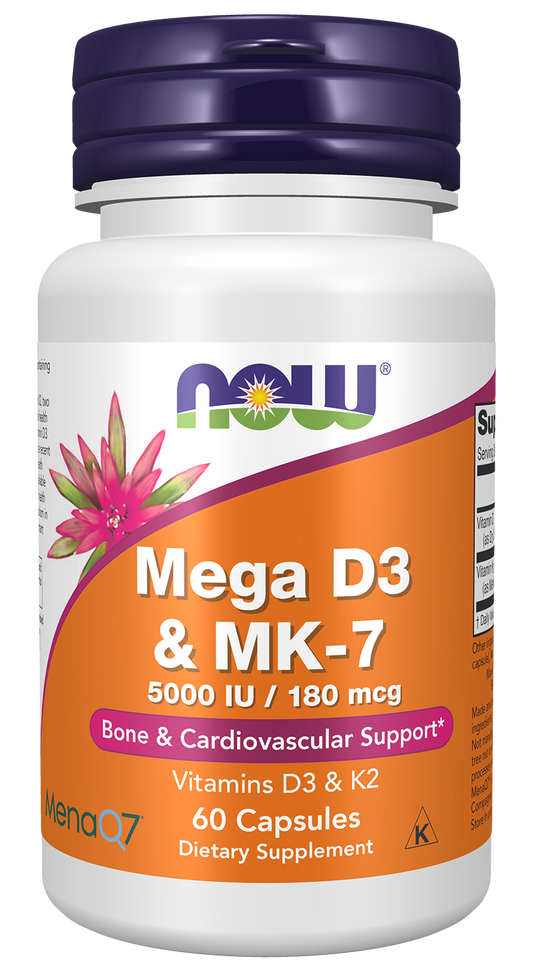 NOW Foods Mega D3 and MK-7 60 vcaps — Mega D3 and MK-7 60 vcaps hero