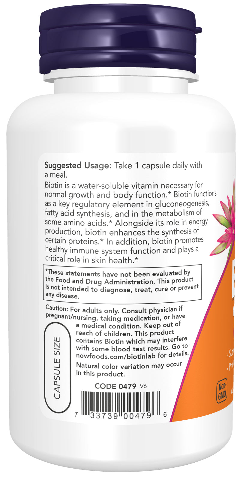 NOW Foods Biotin 10,000 mcg 120 vcaps — Biotin 10,000 mcg 120 vcaps support
