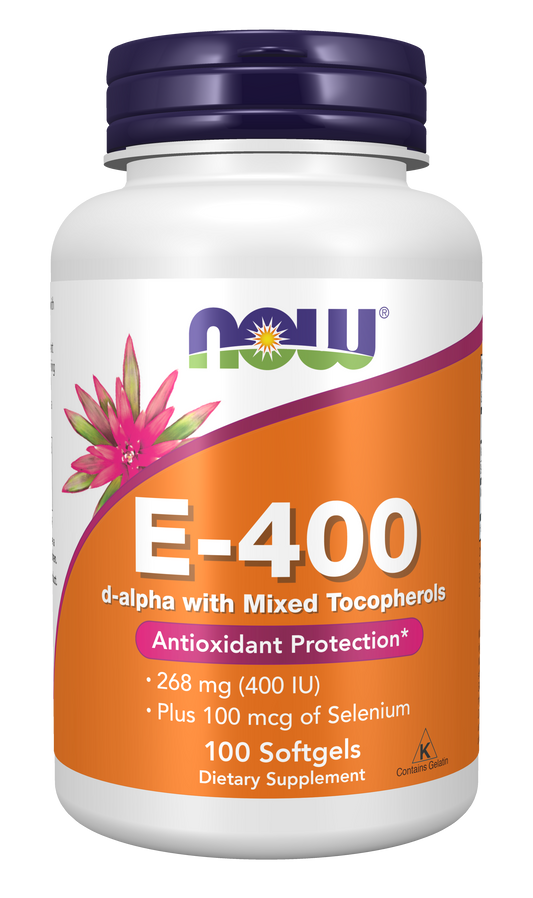 NOW Foods E-400 100 gels — E-400 100 gels hero