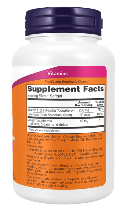 NOW Foods E-400 100 gels — E-400 100 gels facts