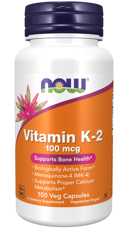 NOW Foods Vitamin K-2 100mcg 100 vcaps — Vitamin K-2 100mcg 100 vcaps hero