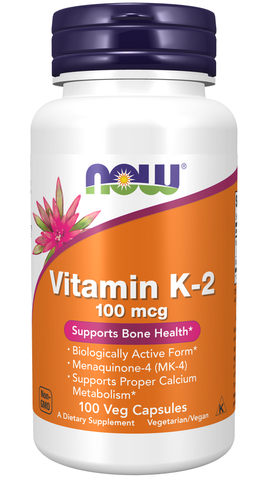 NOW Foods Vitamin K-2 100mcg 100 vcaps — Vitamin K-2 100mcg 100 vcaps hero