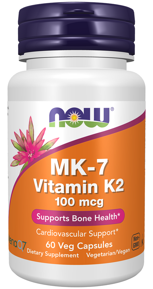NOW Foods MK-7 Vitamin K2 100mcg 60veg caps — MK-7 Vitamin K2 100mcg 60veg caps hero