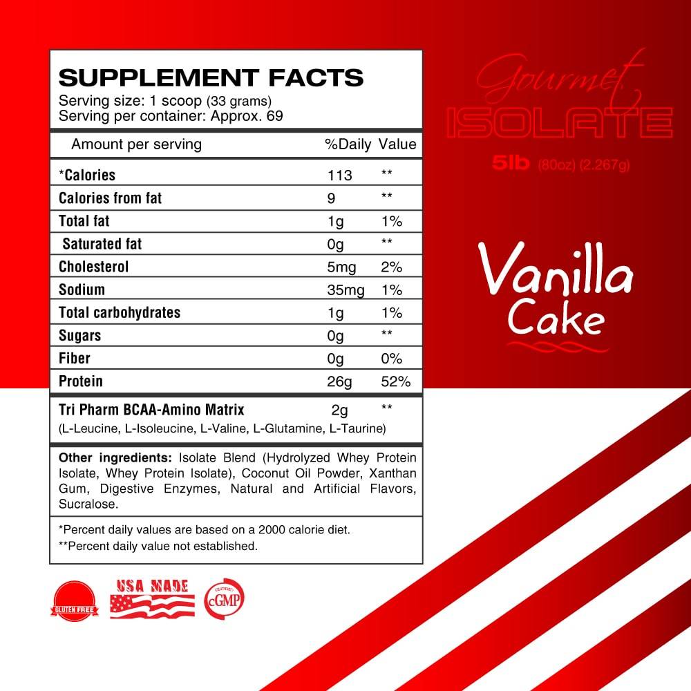 TriPharm Isolate — 5lb Vanilla facts