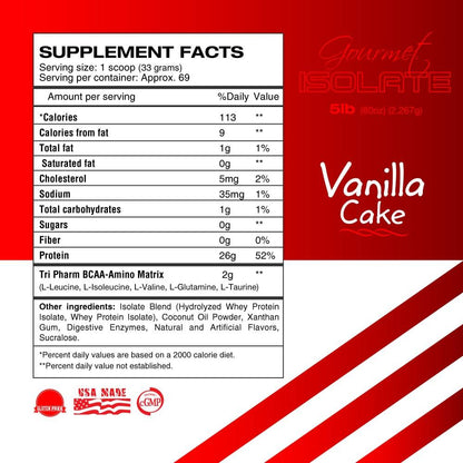 TriPharm Isolate — 5lb Vanilla facts