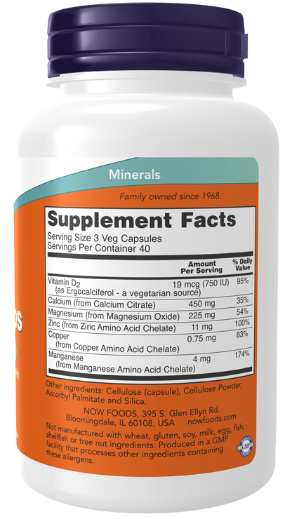 NOW Foods Calcium Citrate Plus 120vcaps — Calcium Citrate Plus 120vcaps facts