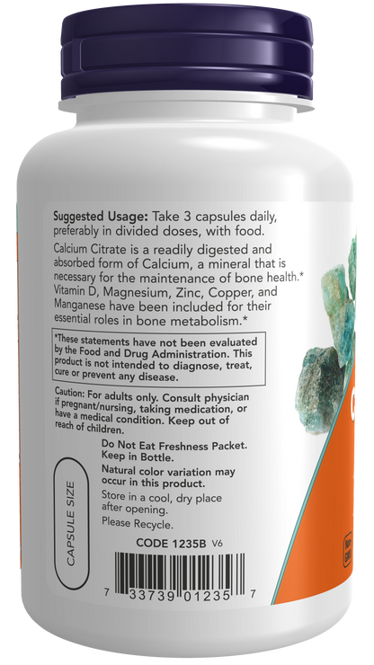 NOW Foods Calcium Citrate Plus 120vcaps — Calcium Citrate Plus 120vcaps support