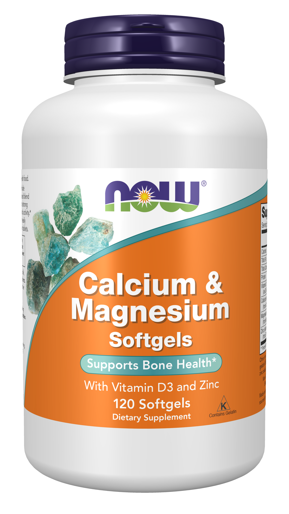 NOW Foods Calcium Magnesium w/ Vitamin D3 and Zinc 120gels — Calcium Magnesium w/ Vitamin D3 and Zinc 120gels hero