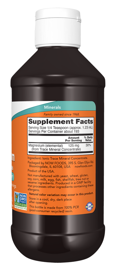 NOW Foods Liquid Magnesium Trace Minerals 8oz — Liquid Magnesium Trace Minerals 8oz facts