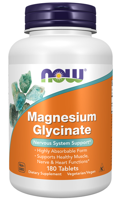 NOW Foods Magnesium Glycinate 180 tablets — Magnesium Glycinate 180 tablets hero