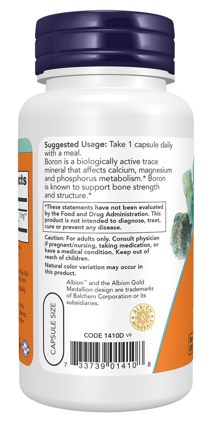 NOW Foods Boron 3mg 100vcaps — Boron 3mg 100vcaps support