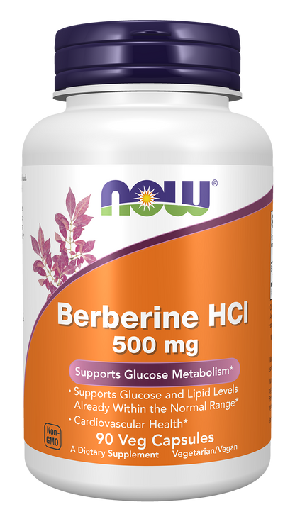 NOW Foods Berberine HCL 500mg 90vcaps — Berberine HCL 500mg 90vcaps hero