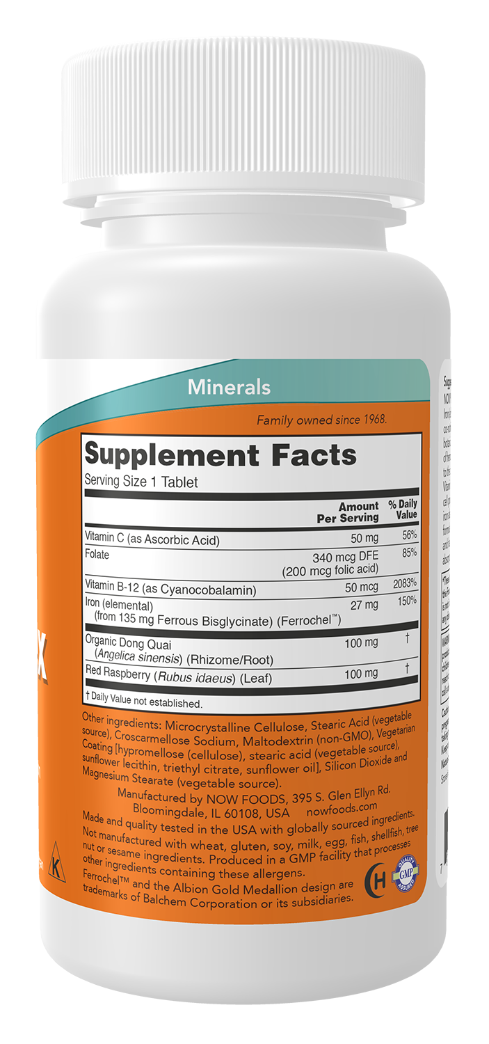 NOW Foods Iron Complex 100 tabs — Iron Complex 100 tabs facts