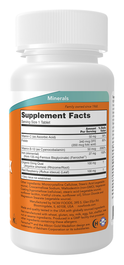 NOW Foods Iron Complex 100 tabs — Iron Complex 100 tabs facts