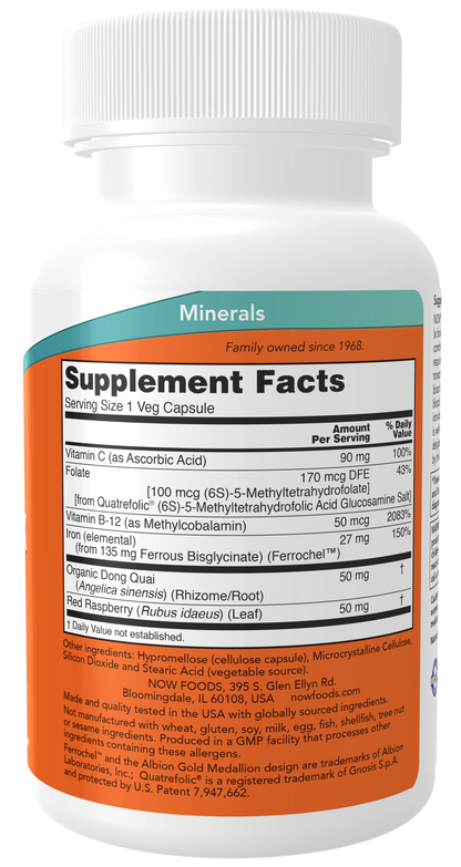 NOW Foods Iron Complex Caps 100 veg capsules — Iron Complex Caps 100 veg capsules facts