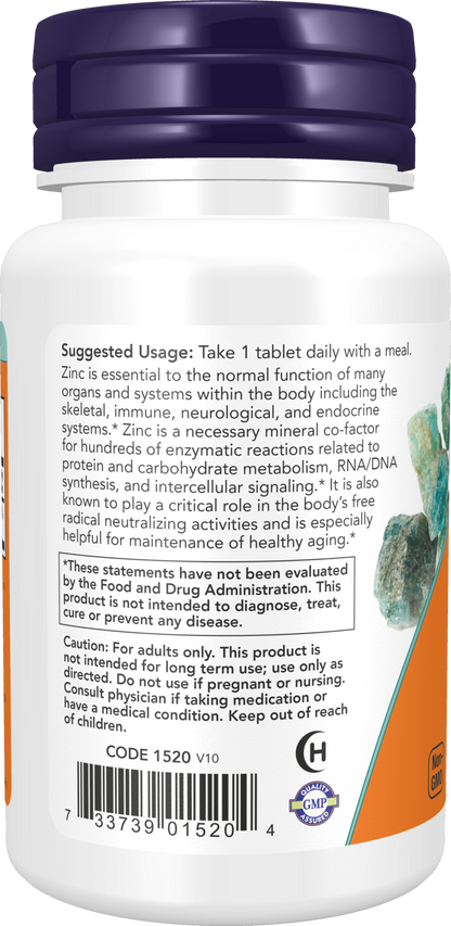 NOW Foods Zinc 50mg 100 — Zinc 50mg 100 support