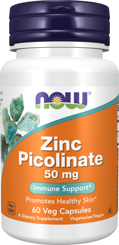NOW Foods Zinc Picolinate 50mg 60 Veg Capsules — Zinc Picolinate 50mg 60 Veg Capsules hero