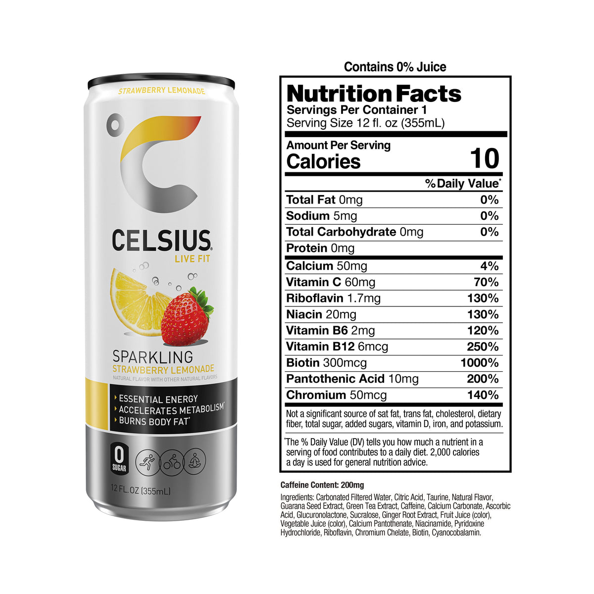 Celsius Energy Drink — Strawberry Lemonade facts