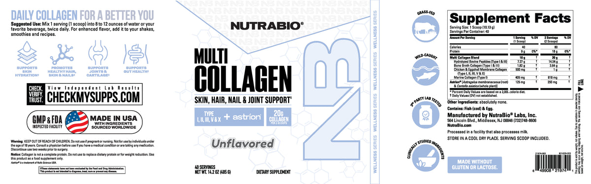 NutraBio Multi Collagen 45 serving — Multi Collagen 45 serving support