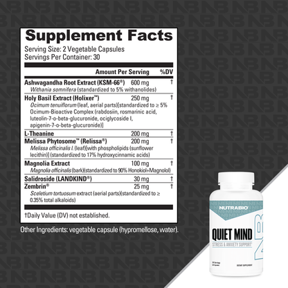 NutraBio Quiet Mind 60ct — Quiet Mind 60ct facts