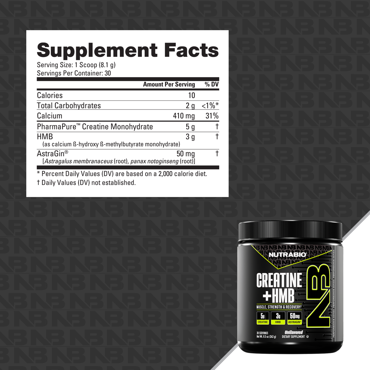 NutraBio Creatine and HMB — Creatine and HMB facts