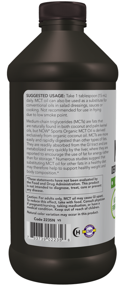 NOW Foods Organic MCT Oil 16fl oz — Organic MCT Oil 16fl oz support