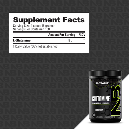 NutraBio Glutamine 500g — Glutamine 500g facts