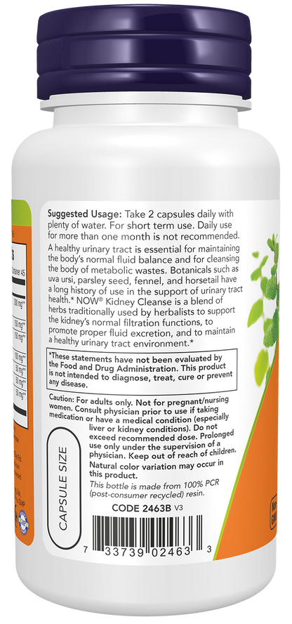 NOW Foods Kidney Cleanse 90 vcaps — Kidney Cleanse 90 vcaps support