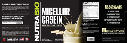 NutraBio Micellar Casein 2lb — Vanilla support