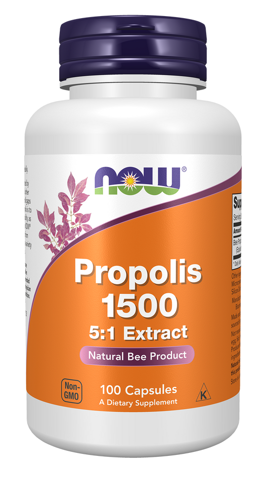 NOW Foods Propolis 1500 100vcaps — Propolis 1500 100vcaps hero