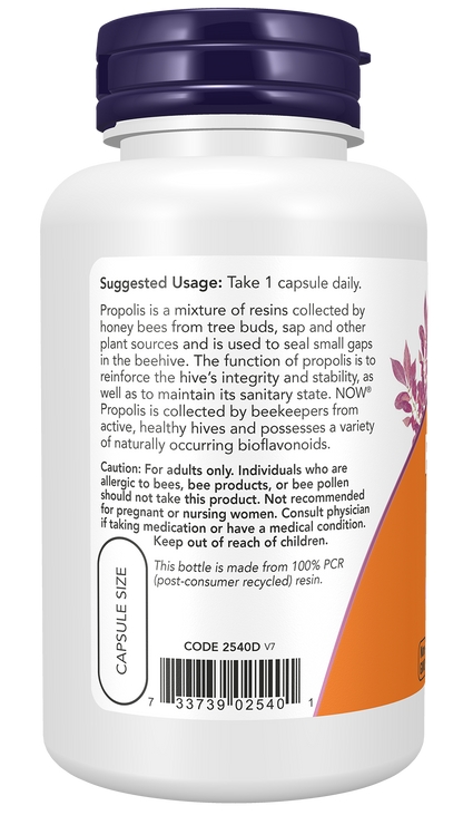 NOW Foods Propolis 1500 100vcaps — Propolis 1500 100vcaps support
