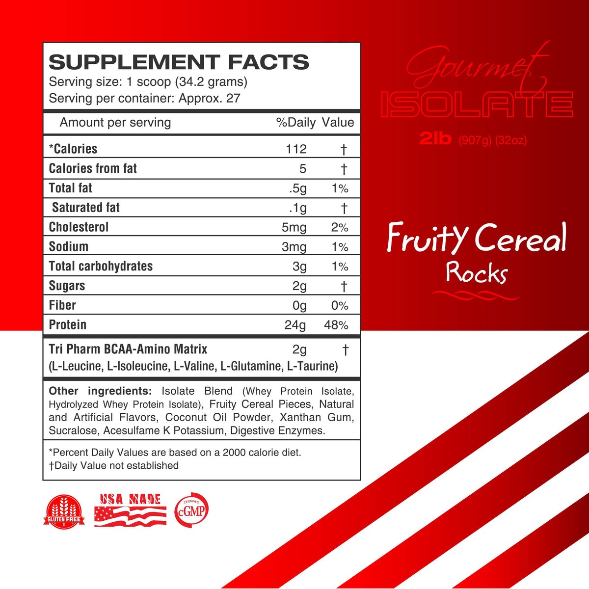 TriPharm Isolate — 2lb Fruity Cereal facts