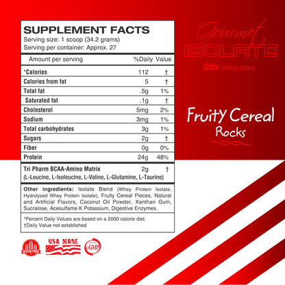 TriPharm Isolate — 2lb Fruity Cereal facts