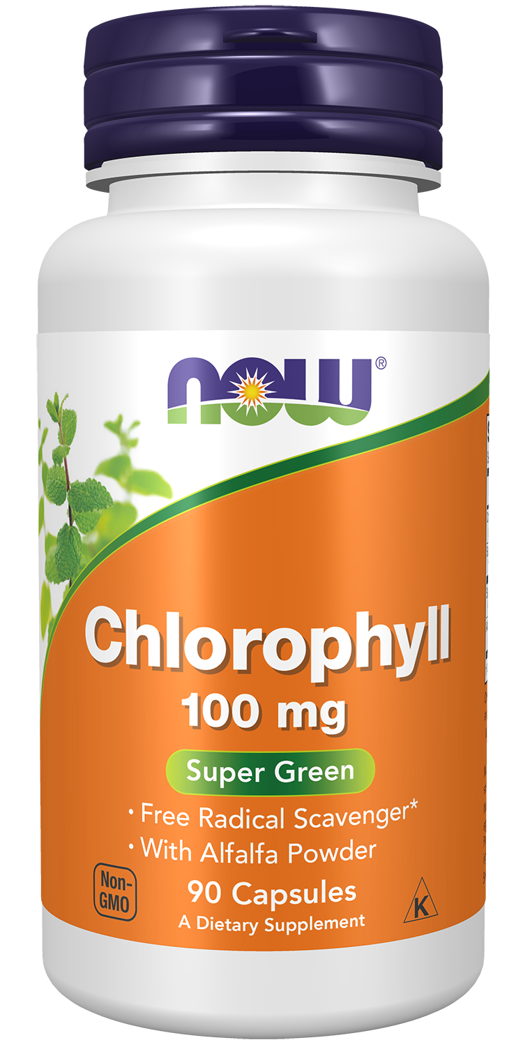 NOW Foods Chlorophyll 100mg 90vcaps — Chlorophyll 100mg 90vcaps hero