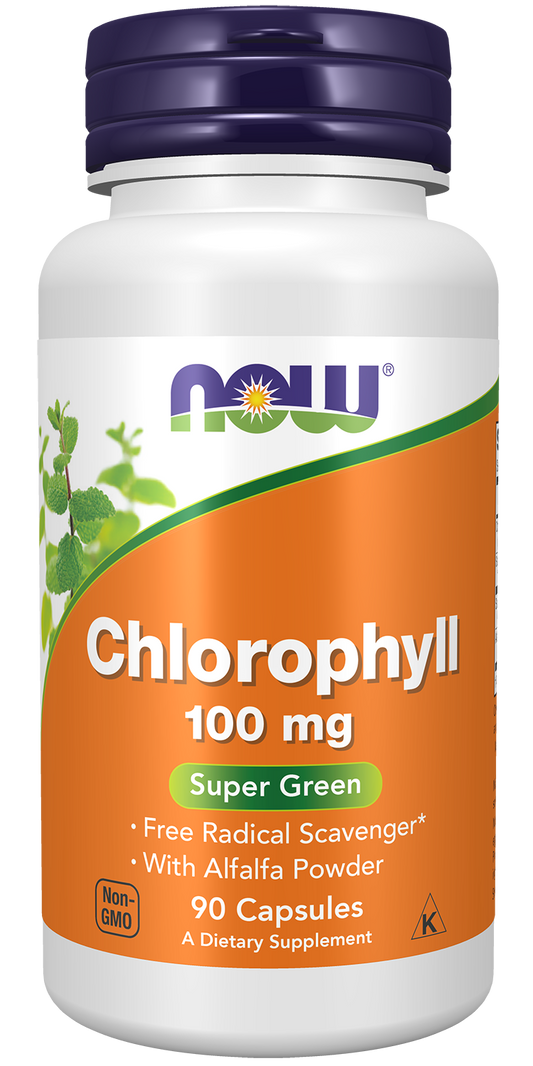 NOW Foods Chlorophyll 100mg 90vcaps — Chlorophyll 100mg 90vcaps hero