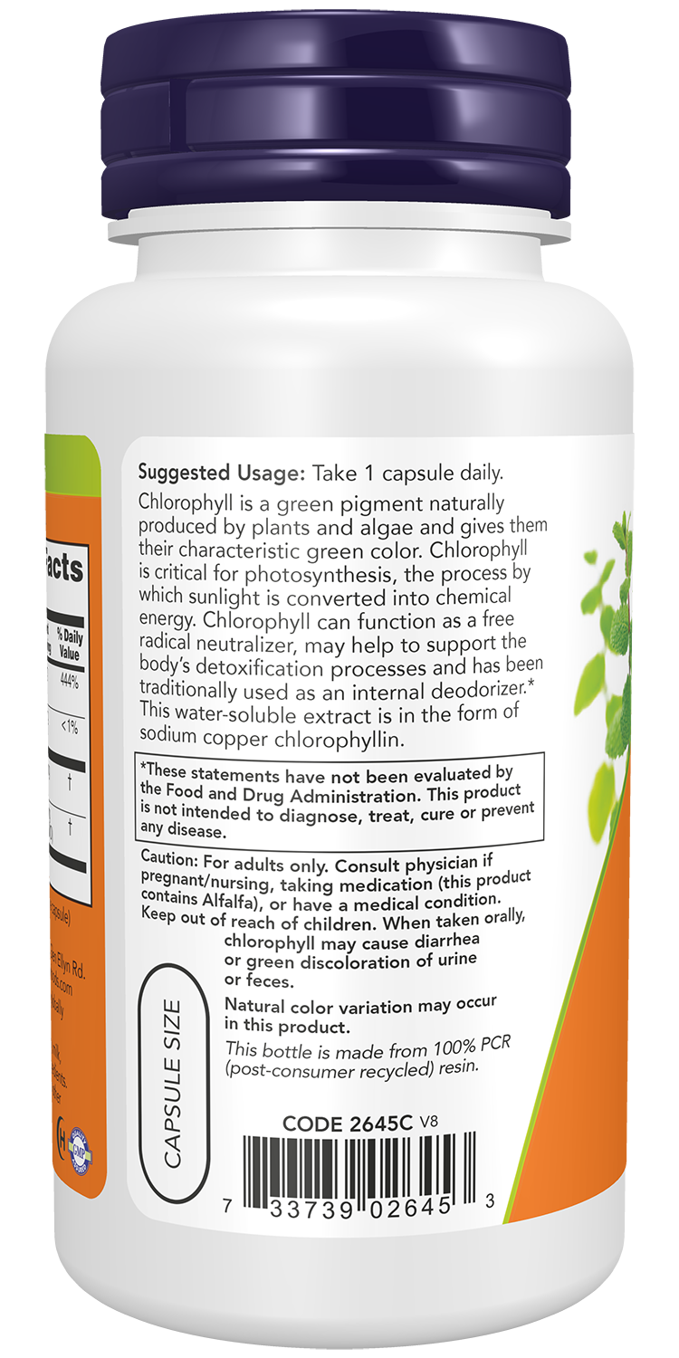 NOW Foods Chlorophyll 100mg 90vcaps — Chlorophyll 100mg 90vcaps support