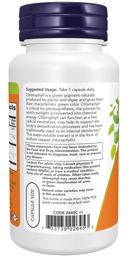 NOW Foods Chlorophyll 100mg 90vcaps — Chlorophyll 100mg 90vcaps support
