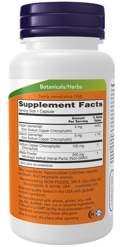 NOW Foods Chlorophyll 100mg 90vcaps — Chlorophyll 100mg 90vcaps facts
