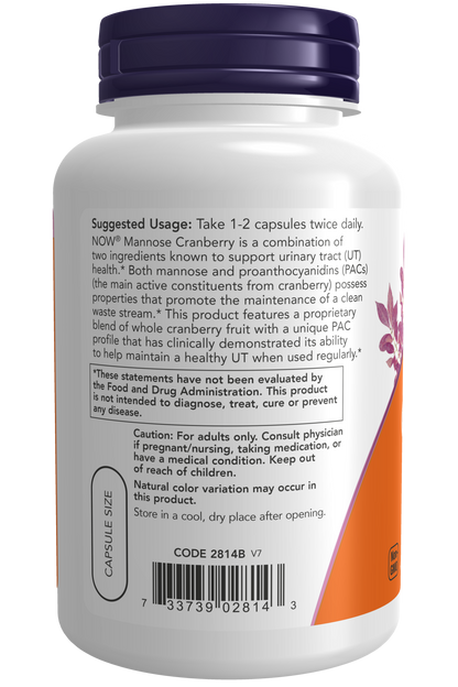 NOW Foods Mannose Cranberry 90vcaps — Mannose Cranberry 90vcaps support